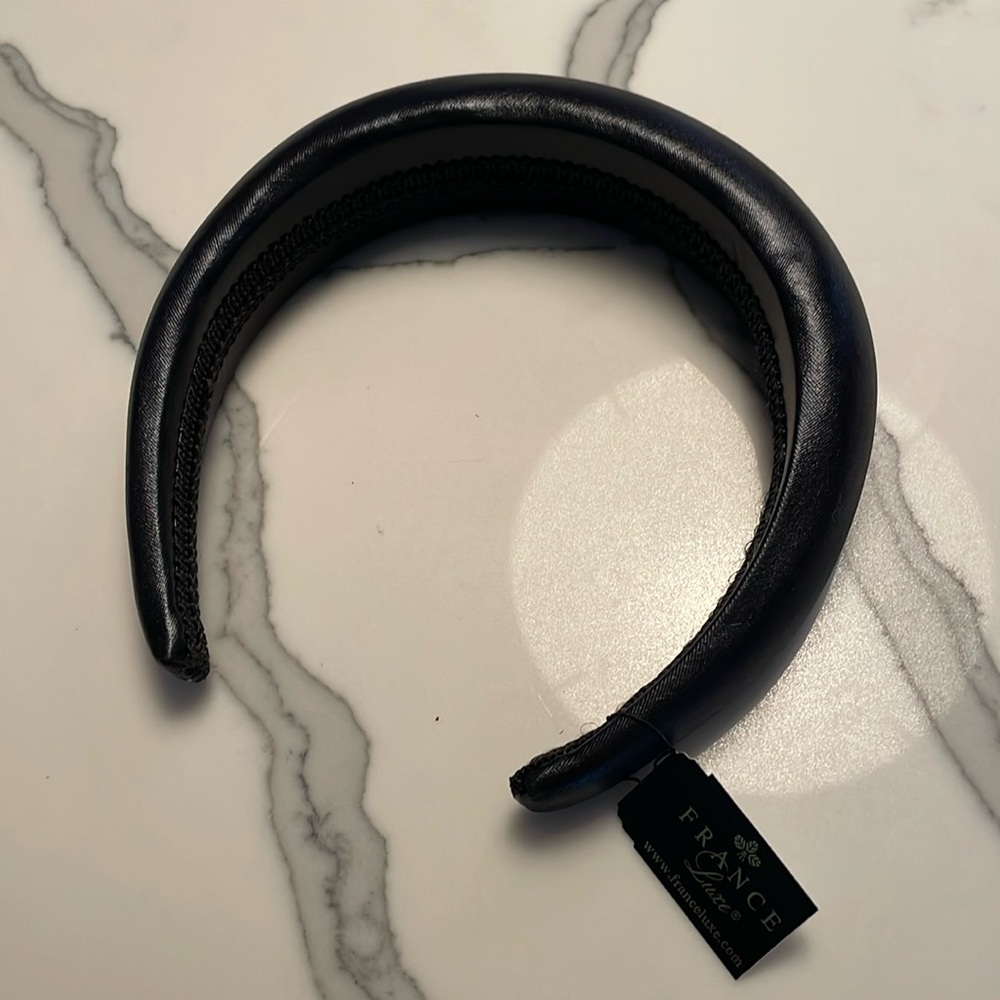 Padded leather headband SWEET princess energy France Luxe NWT 💅